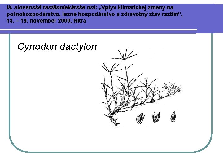 III. slovenské rastlinolekárske dni: „Vplyv klimatickej zmeny na poľnohospodárstvo, lesné hospodárstvo a zdravotný stav