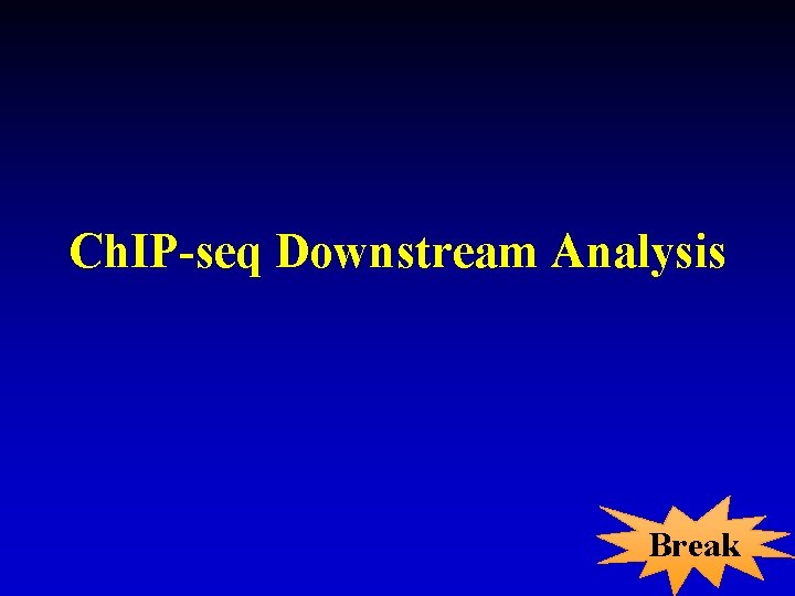 Ch. IP-seq Downstream Analysis Break Ch. IP-seq Downstream Analysis Break