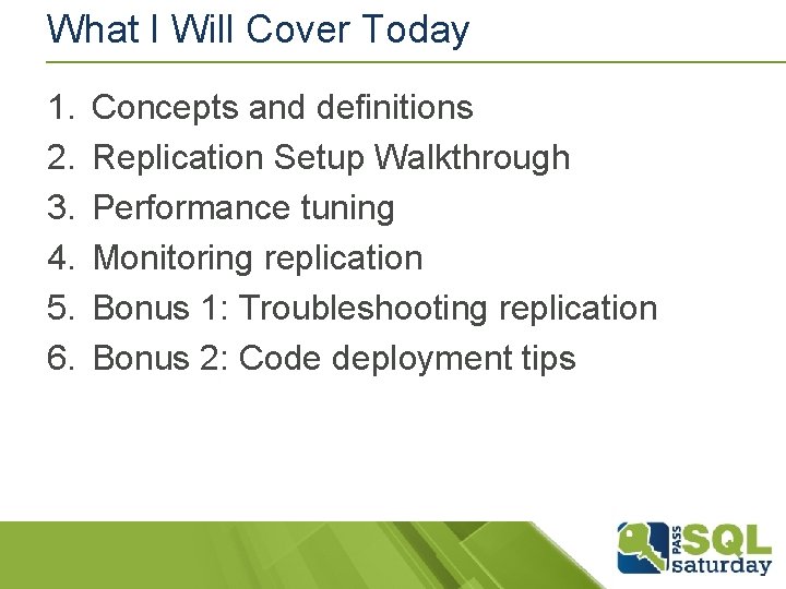 What I Will Cover Today 1. 2. 3. 4. 5. 6. Concepts and definitions What I Will Cover Today 1. 2. 3. 4. 5. 6. Concepts and definitions