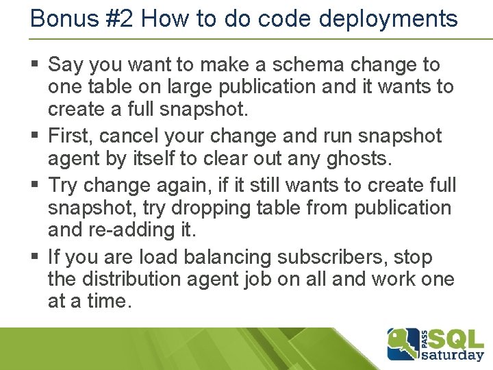 Bonus #2 How to do code deployments § Say you want to make a Bonus #2 How to do code deployments § Say you want to make a