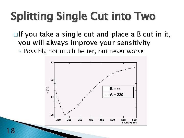 Splitting Single Cut into Two � If you take a single cut and place