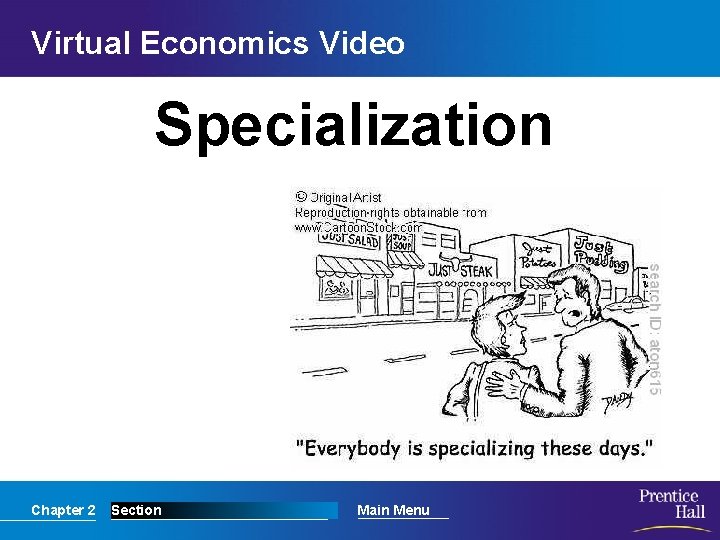 Virtual Economics Video Specialization Chapter 2 Section Main Menu 