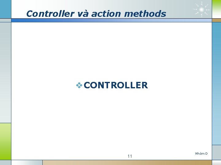 Controller và action methods v CONTROLLER 11 Nho m D 