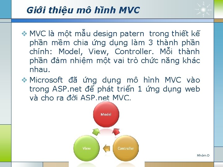 Giơ i thiê u mô hi nh MVC v MVC là một mẫu design