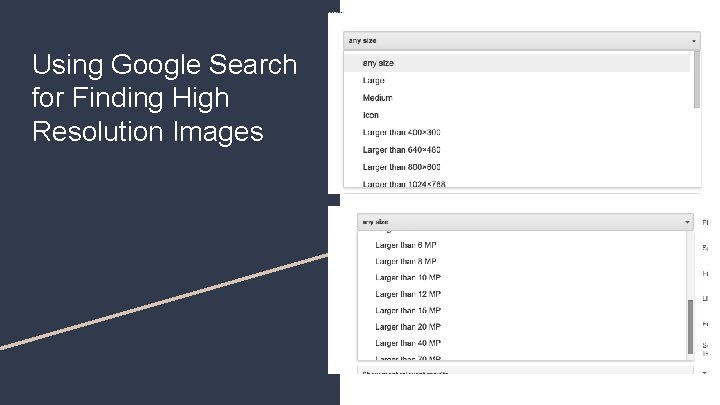 Using Google Search for Finding High Resolution Images 