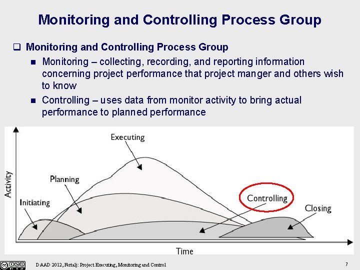 Monitoring and Controlling Process Group q Monitoring and Controlling Process Group n Monitoring –