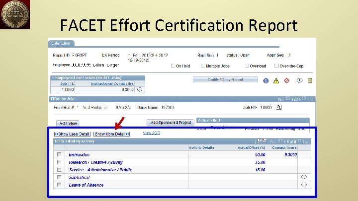 FACET Effort Certification Report 