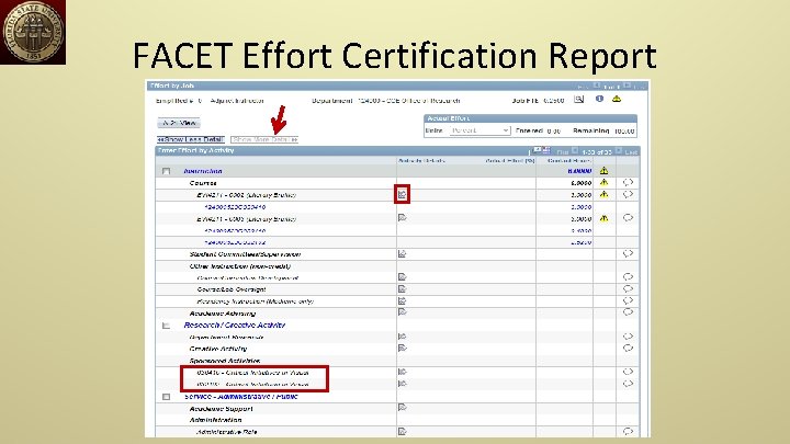 FACET Effort Certification Report 