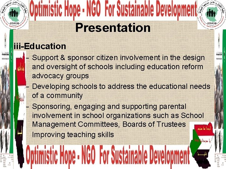 Presentation iii-Education – Support & sponsor citizen involvement in the design and oversight of