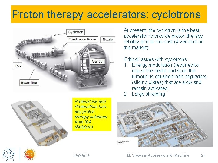 Proton therapy accelerators: cyclotrons At present, the cyclotron is the best accelerator to provide