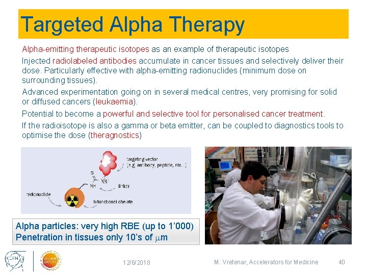 Targeted Alpha Therapy Alpha-emitting therapeutic isotopes as an example of therapeutic isotopes Injected radiolabeled