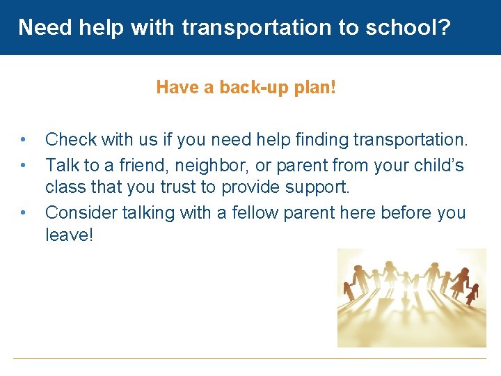 Need help with transportation to school? Have a back-up plan! • • • Check