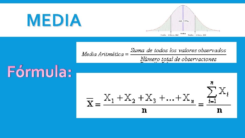 MEDIA Fórmula: MEDIA Fórmula: