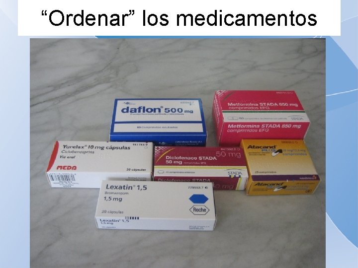“Ordenar” los medicamentos 
