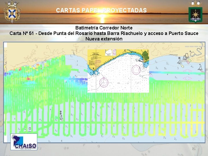 CARTAS PAPEL PROYECTADAS Batimetría Corredor Norte Carta Nº 51 - Desde Punta del Rosario