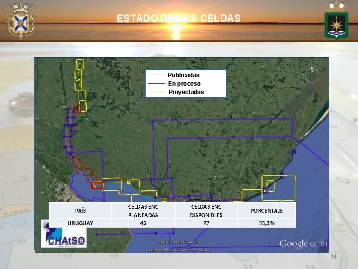 ESTADO DE LAS CELDAS Publicadas En proceso Proyectadas PAÍS URUGUAY CELDAS ENC PLANEADAS 46