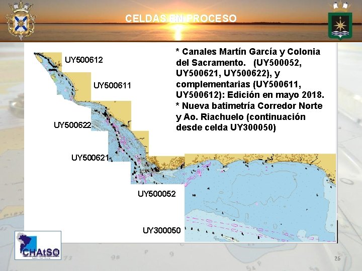 CELDAS EN PROCESO * Canales Martín García y Colonia del Sacramento. (UY 500052, UY