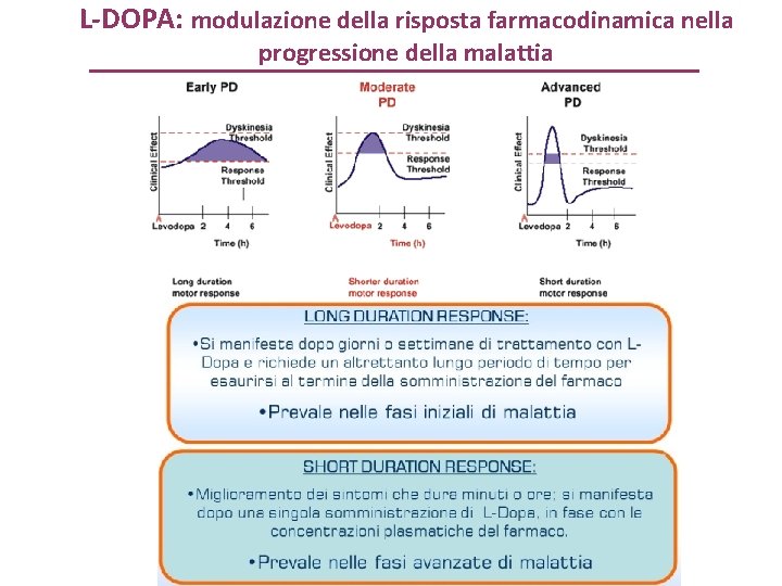 L-DOPA: modulazione della risposta farmacodinamica nella progressione della malattia 