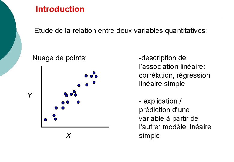 Corrlation et rgression linaire simple 1 La corrlation