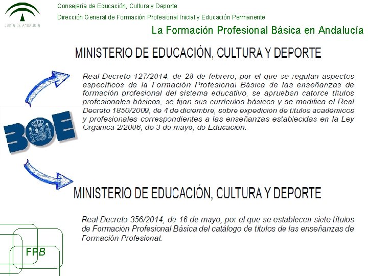 Consejería de Educación, Cultura y Deporte Dirección General de Formación Profesional Inicial y Educación