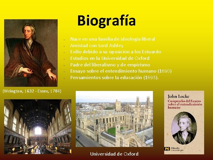 Biografía • • Nace en una familia de ideología liberal Amistad con Lord Ashley