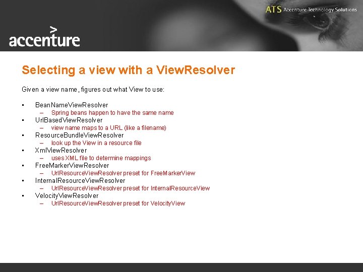 Selecting a view with a View. Resolver Given a view name, figures out what