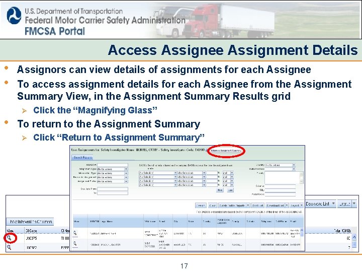 Access Assignee Assignment Details • • • Assignors can view details of assignments for Access Assignee Assignment Details • • • Assignors can view details of assignments for
