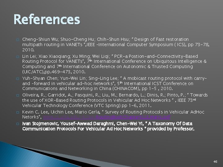 References � � � Cheng-Shiun Wu; Shuo-Cheng Hu; Chih-Shun Hsu; “ Design of Fast References � � � Cheng-Shiun Wu; Shuo-Cheng Hu; Chih-Shun Hsu; “ Design of Fast