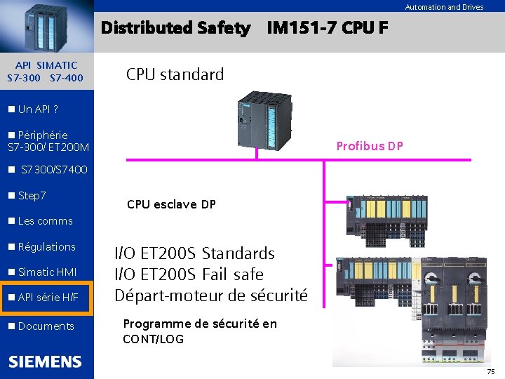 Automation and Drives Distributed Safety API SIMATIC S 7 -300 S 7 -400 IM