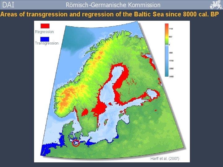 DAI Römisch-Germanische Kommission Areas of transgression and regression of the Baltic Sea since 8000