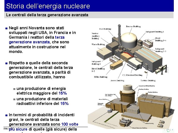 Storia dell’energia nucleare Le centrali della terza generazione avanzata ■ Negli anni Novanta sono