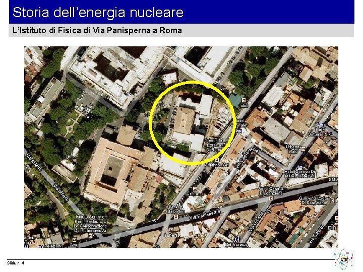 Storia dell’energia nucleare L’Istituto di Fisica di Via Panisperna a Roma Slide n. 4