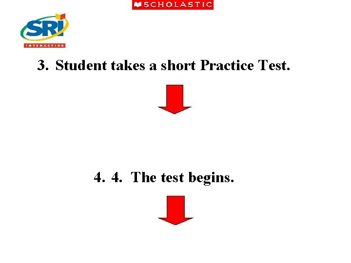 3. Student takes a short Practice Test. 4. 4. The test begins. 