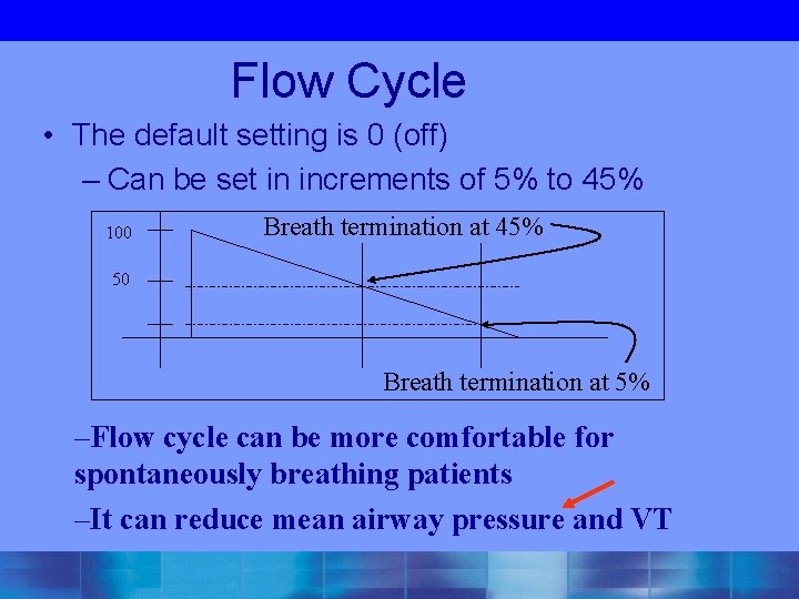 Flow Cycle • The default setting is 0 (off) – Can be set in