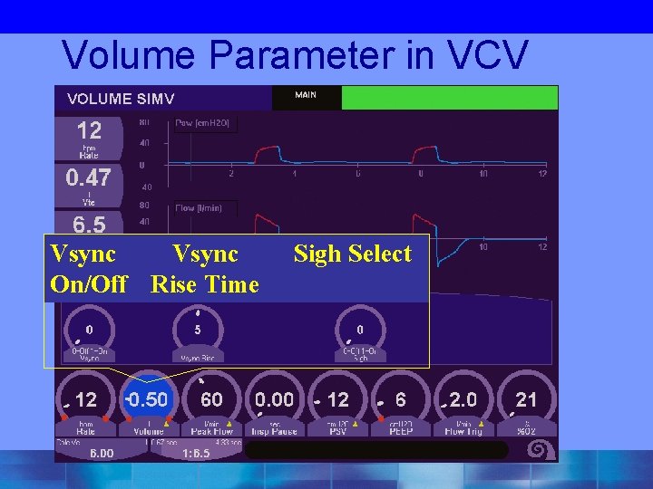 Volume Parameter in VCV Vsync On/Off Rise Time Sigh Select 