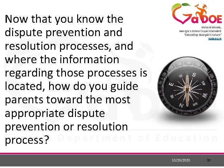 Now that you know the dispute prevention and resolution processes, and where the information Now that you know the dispute prevention and resolution processes, and where the information