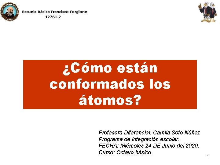 ¿Cómo están conformados los átomos? Profesora Diferencial: Camila Soto Núñez Programa de integración escolar.