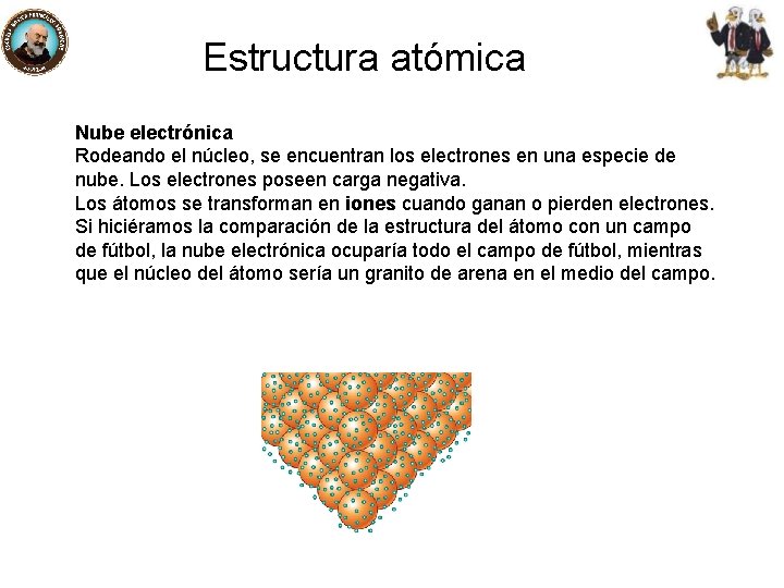 Estructura atómica Nube electrónica Rodeando el núcleo, se encuentran los electrones en una especie