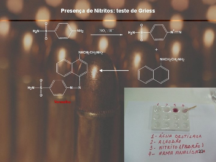 Presença de Nitritos: teste de Griess 23 