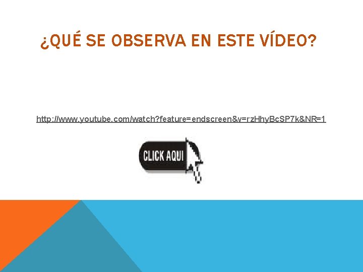 ¿QUÉ SE OBSERVA EN ESTE VÍDEO? http: //www. youtube. com/watch? feature=endscreen&v=rz. Hhy. Bc. SP