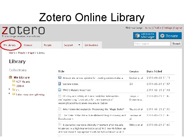 Zotero Online Library 