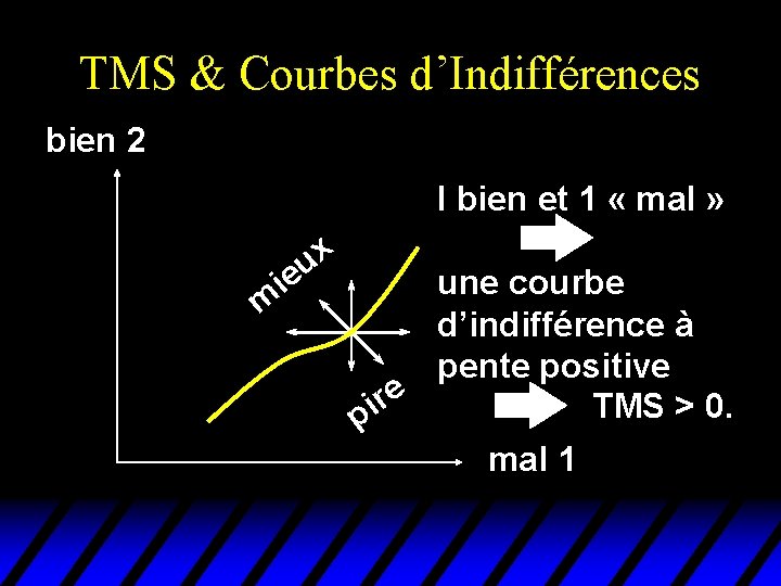 TMS & Courbes d’Indifférences bien 2 I bien et 1 « mal » x TMS & Courbes d’Indifférences bien 2 I bien et 1 « mal » x