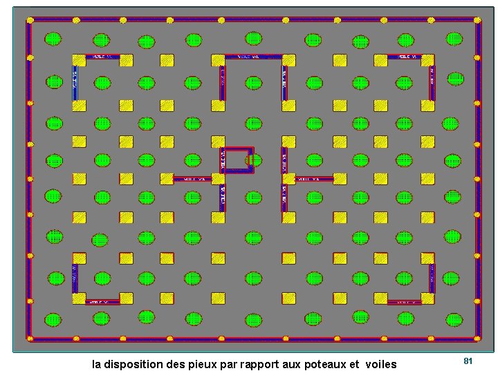 la disposition des pieux par rapport aux poteaux et voiles 81 