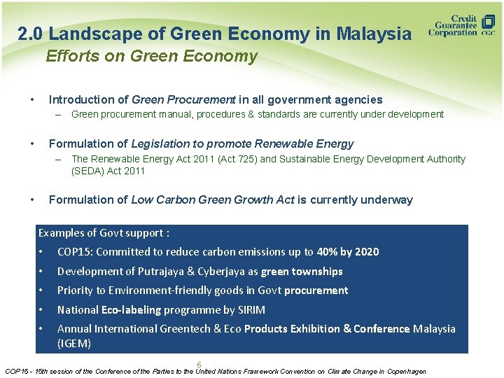 2. 0 Landscape of Green Economy in Malaysia Efforts on Green Economy • Introduction 2. 0 Landscape of Green Economy in Malaysia Efforts on Green Economy • Introduction
