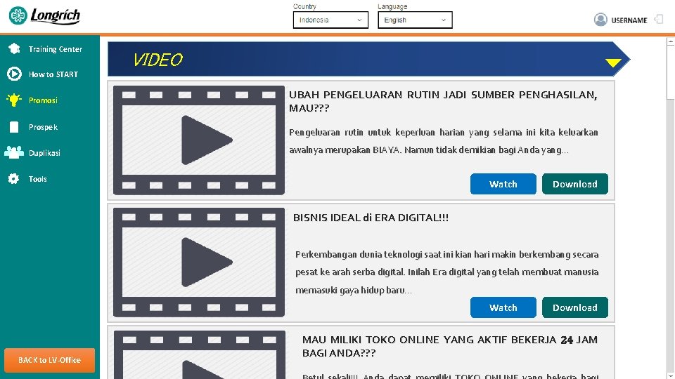 Training Center VIDEO How to START Promosi Prospek Duplikasi UBAH PENGELUARAN RUTIN JADI SUMBER