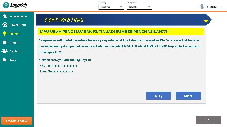 Training Center COPYWRITING How to START Promosi Prospek MAU UBAH PENGELUARAN RUTIN JADI SUMBER