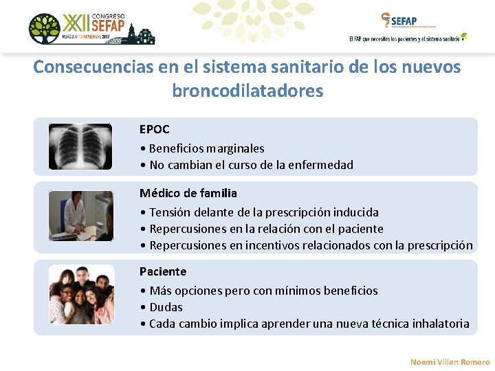 Consecuencias en el sistema sanitario de los nuevos broncodilatadores EPOC • Beneficios marginales •