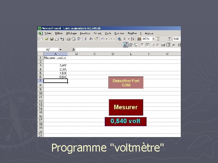 Programme "voltmètre" 