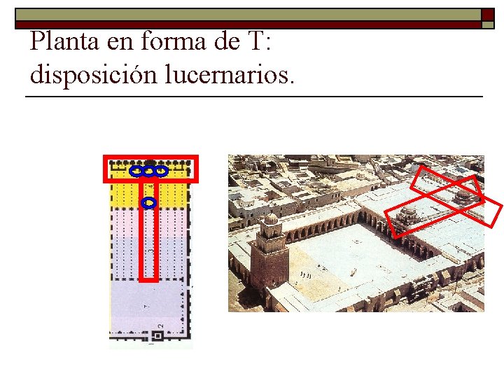 Planta en forma de T: disposición lucernarios. 