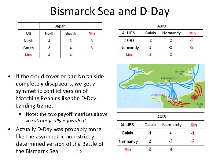 Bismarck Sea and D-Day • If the cloud cover on the North side completely